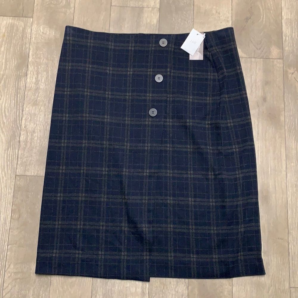 J. Jill Blue Green Knee-Length Pencil Skirt